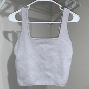 Abercrombie & Fitch Heather Gray Square Neck Crop Top